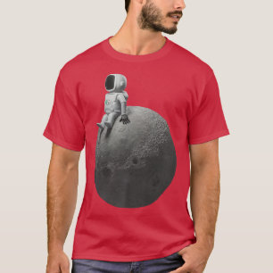cottagecore astronaut on moon mens womens graphic T-Shirt