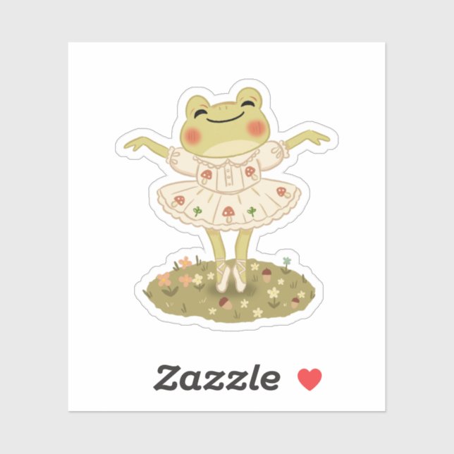 Cottagecore Ballet Frog Mushroom Art (Sheet)