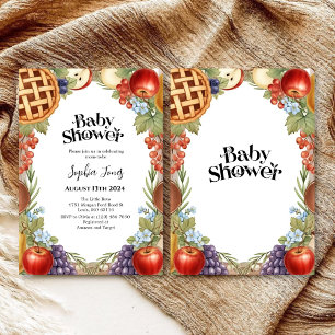 Cottagecore Berry & Pie Baby Shower Invitation