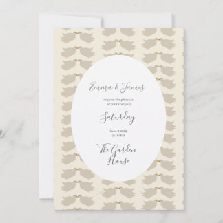 Cottagecore birds kissing invitation