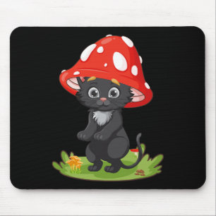 Cottagecore Black Cat Mushroom Cute Women Girls Ki Mouse Mat