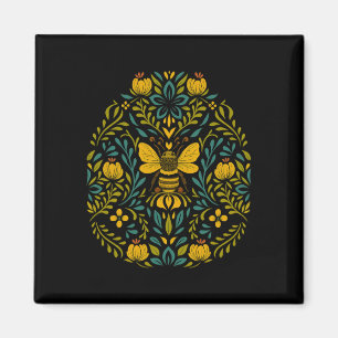 Cottagecore Boho Flowers Scandinavian Folk Art Magnet