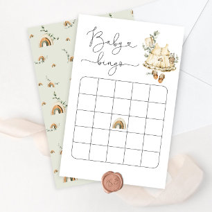 Cottagecore boho nursery baby shower bingo game