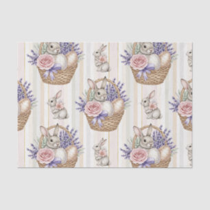 Cottagecore Bunny Basket Floral Easter Spring Tissue Paper