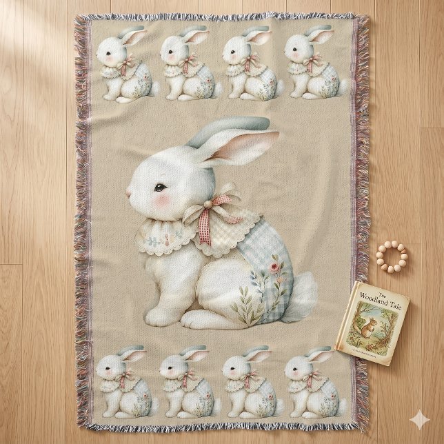 Cottagecore Bunny Charm Baby Blanket (Cottagecore Bunny Charm Baby Blanket)