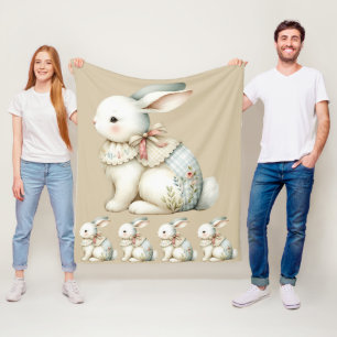 Cottagecore Bunny Charm Baby Blanket