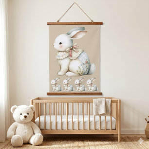 Cottagecore Bunny Charm Baby Blanket Hanging Tapestry