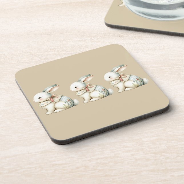 Cottagecore Bunny Charm Coaster (Left Side)
