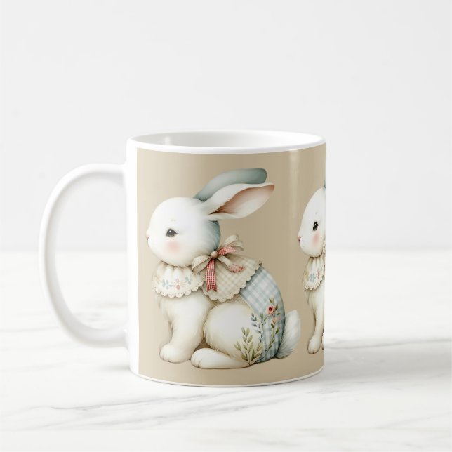Cottagecore Bunny Charm Coffee Mug (Left)