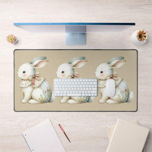 Cottagecore Bunny Charm Desk Mat