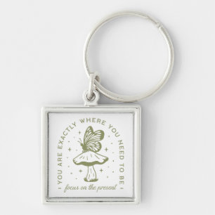 Cottagecore butterfly mushroom aesthetic quotes key ring