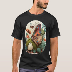 Cottagecore Butterfly Mushroom Plants Botanic Herb T-Shirt