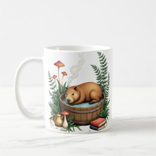 Cottagecore Capybara Hot Spring Poetcore Aesthetic Coffee Mug