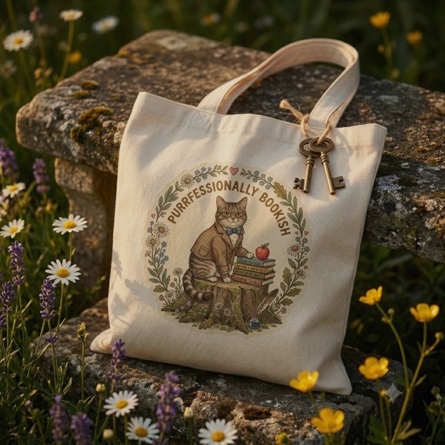 Cottagecore Cat Teacher Tote Bag (Creator Uploaded)