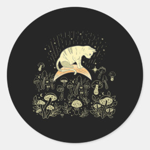 Cottagecore Celestial Boho Mystical Mushrooms Classic Round Sticker