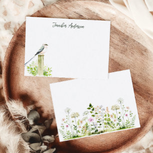 Cottagecore Chateau Floral Bird Personalised Card