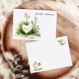 Cottagecore Chateau Floral Chicken Personalised Card
