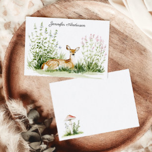 Cottagecore Chateau Monogram Deer Personalised Card