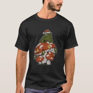 Cottagecore Christmas Frog Fairy Lights Mushroom T T-Shirt
