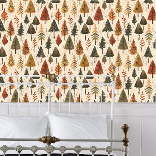 Cottagecore Colourful Funky Trees Wallpaper