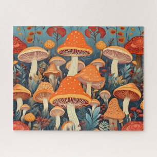 Cottagecore Colourful Mushrooms Jigsaw Puzzle
