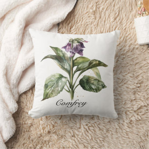Cottagecore Comfrey Botanical Garden Aesthetic Cushion
