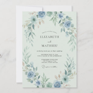 Cottagecore Cornflower Blossom Wedding Invitation