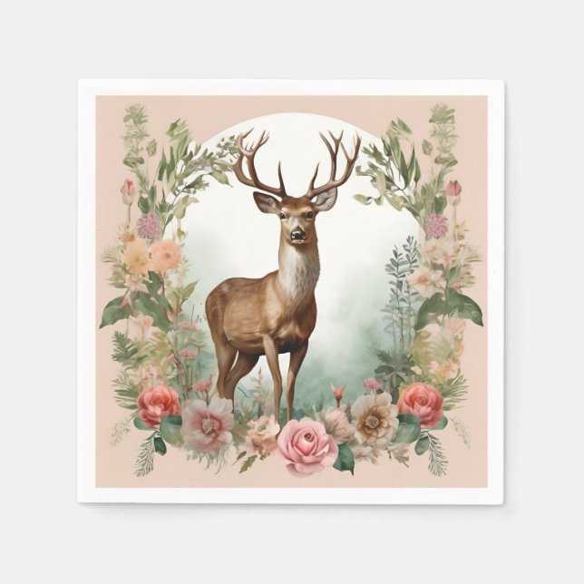 Cottagecore  Cute Deer Napkin (Front)