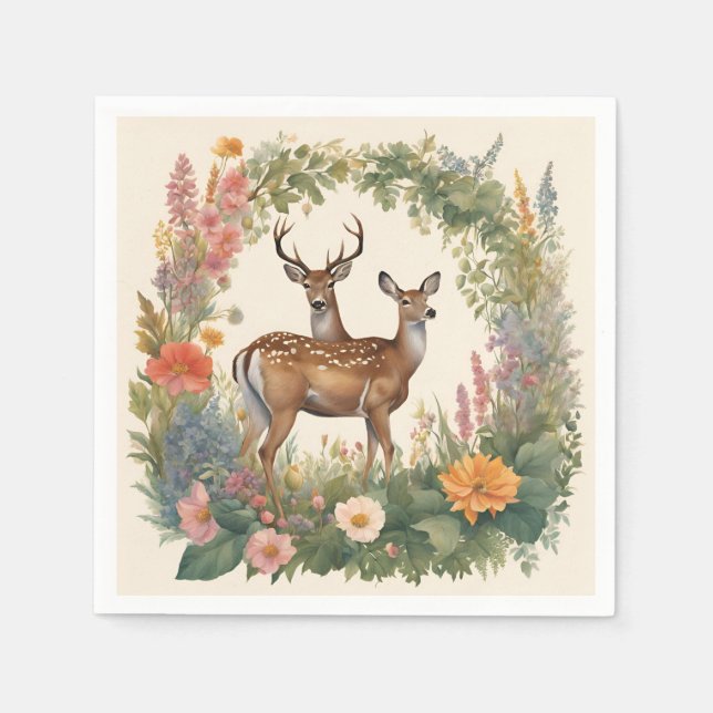 Cottagecore  Cute Deer Napkin (Front)