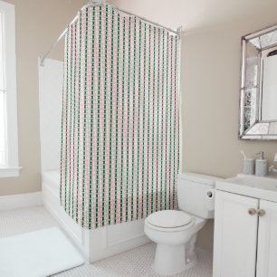 Cottagecore Cute Festive Christmas Stripe Pattern Shower Curtain