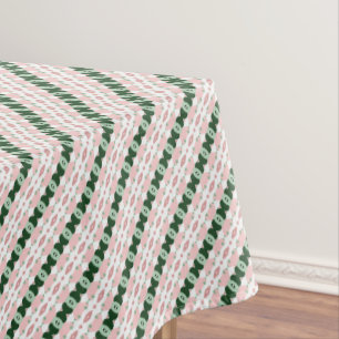 Cottagecore Cute Festive Christmas Stripe Pattern Tablecloth
