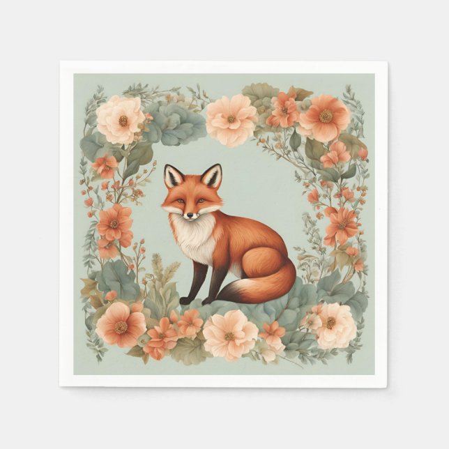 Cottagecore  Cute Fox Napkin (Front)