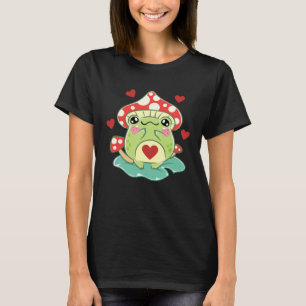 Cottagecore Cute Frog and Mushroom Nature Animal F T-Shirt