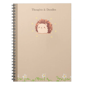 Cottagecore Cute Hedgehog Autumn Leaves Notes Notebook