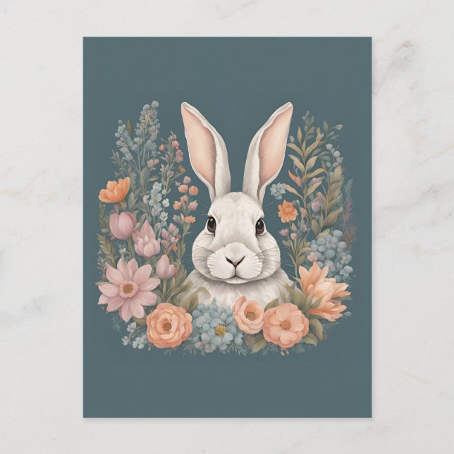 Cottagecore Cute Rabbit Postcard (Front)