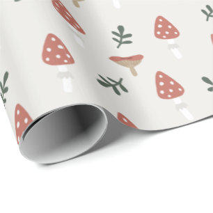 Cottagecore Decor Mushroom Pattern Gift Wrapping Paper