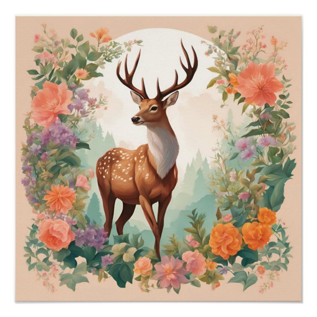 Cottagecore Deer Poster (Front)