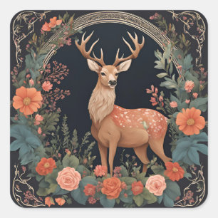 Cottagecore Deer Square Sticker