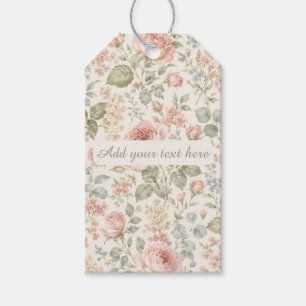 Cottagecore Dusty Rose Sage Green Floral Garden Gift Tags