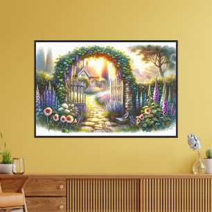 Cottagecore Enchanted Garden Pathway Canvas Print