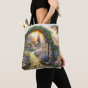 Cottagecore Enchanted Garden Pathway Tote Bag