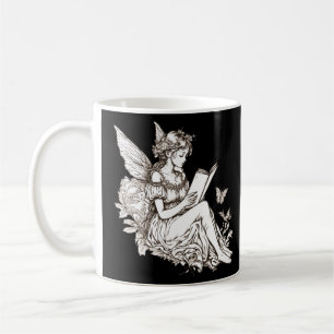 Cottagecore Fairy Reading Book Librarian Bookworm Coffee Mug