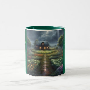 Cottagecore Farm coffee is on good morning Two-Tone Coffee Mug
