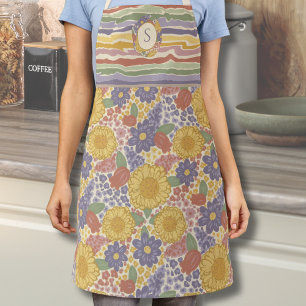 Cottagecore Floral Apron – Customise with Initial