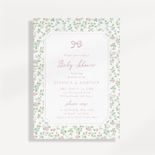 Cottagecore Floral Baby Shower Invitation