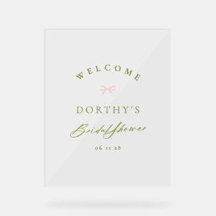Cottagecore Floral Bow Bridal Shower Welcome Acrylic Sign