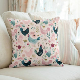 Cottagecore Floral Chicken Cushion