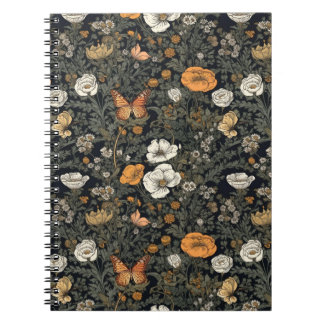 Cottagecore Floral Garden with Butterflies Notebook