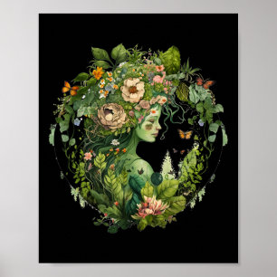 Cottagecore Floral Mother Earth Hippie Nature Eart Poster