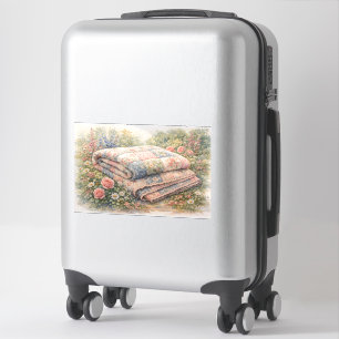 Cottagecore Floral Patchwork Quilt Watercolor